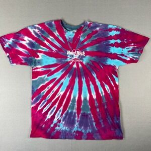 VTG Hard Rock Cafe T Shirt Fits Medium Tie Dye Orlando Florida 1990s Made in USA
